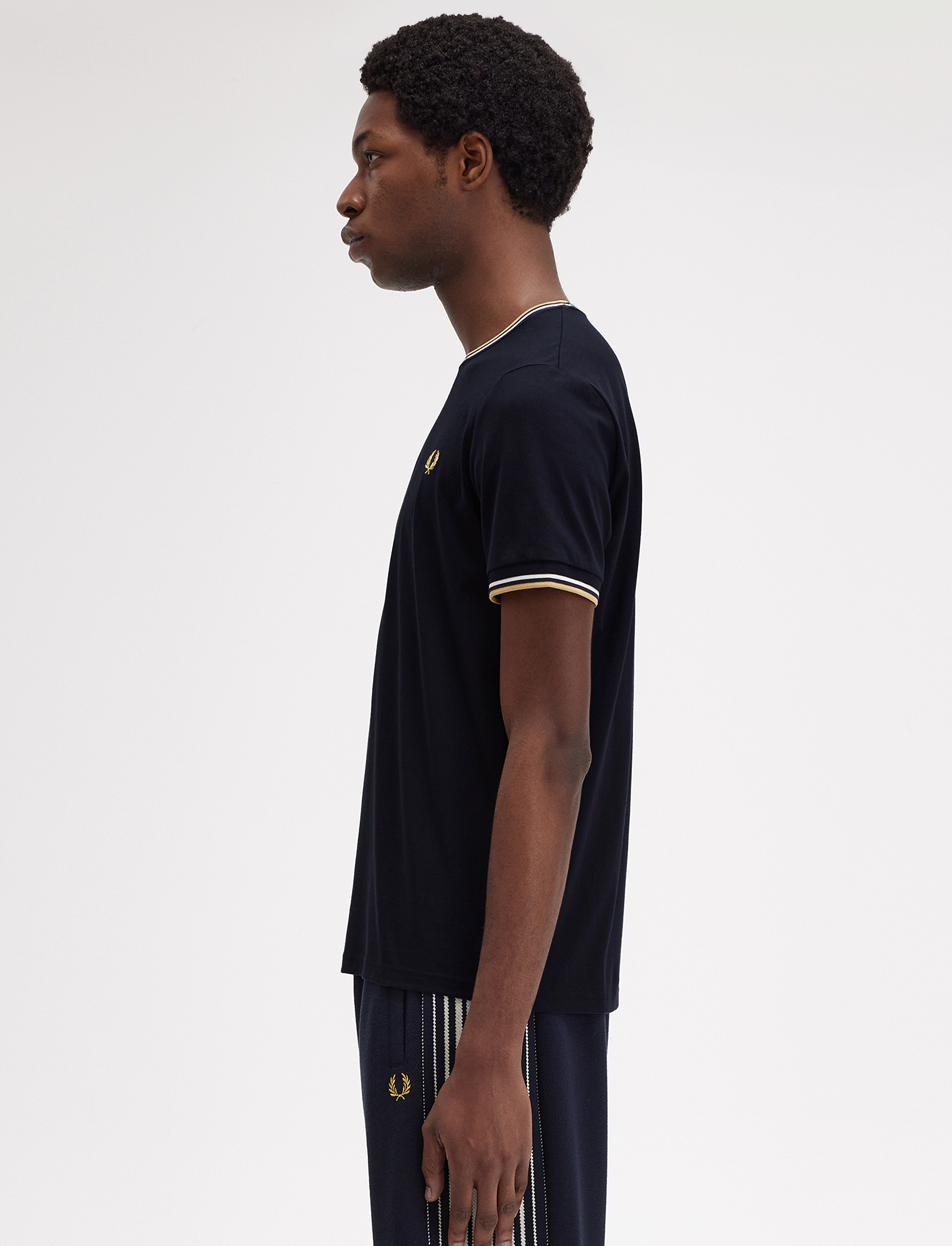 Fred Perry - TWIN TIPPED T-SHIRT - kurzärmelig - navy/ecru/honeycomb - 3