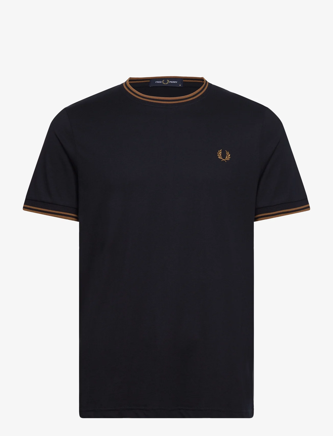 Fred Perry - TWIN TIPPED T-SHIRT - basis-t-skjorter - nvy/drk caramel - 0