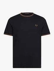 Fred Perry - TWIN TIPPED T-SHIRT - laveste priser - nvy/drk caramel - 0