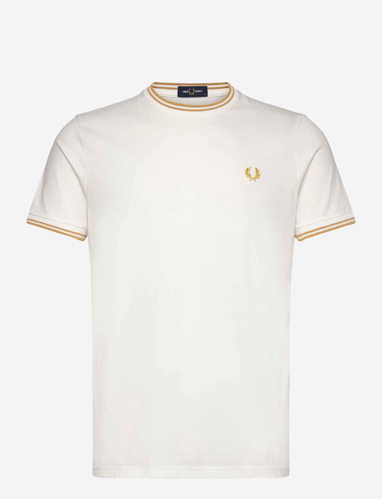Fred Perry - TWIN TIPPED T-SHIRT - kurzärmelig - snwhite/hnycomb - 0