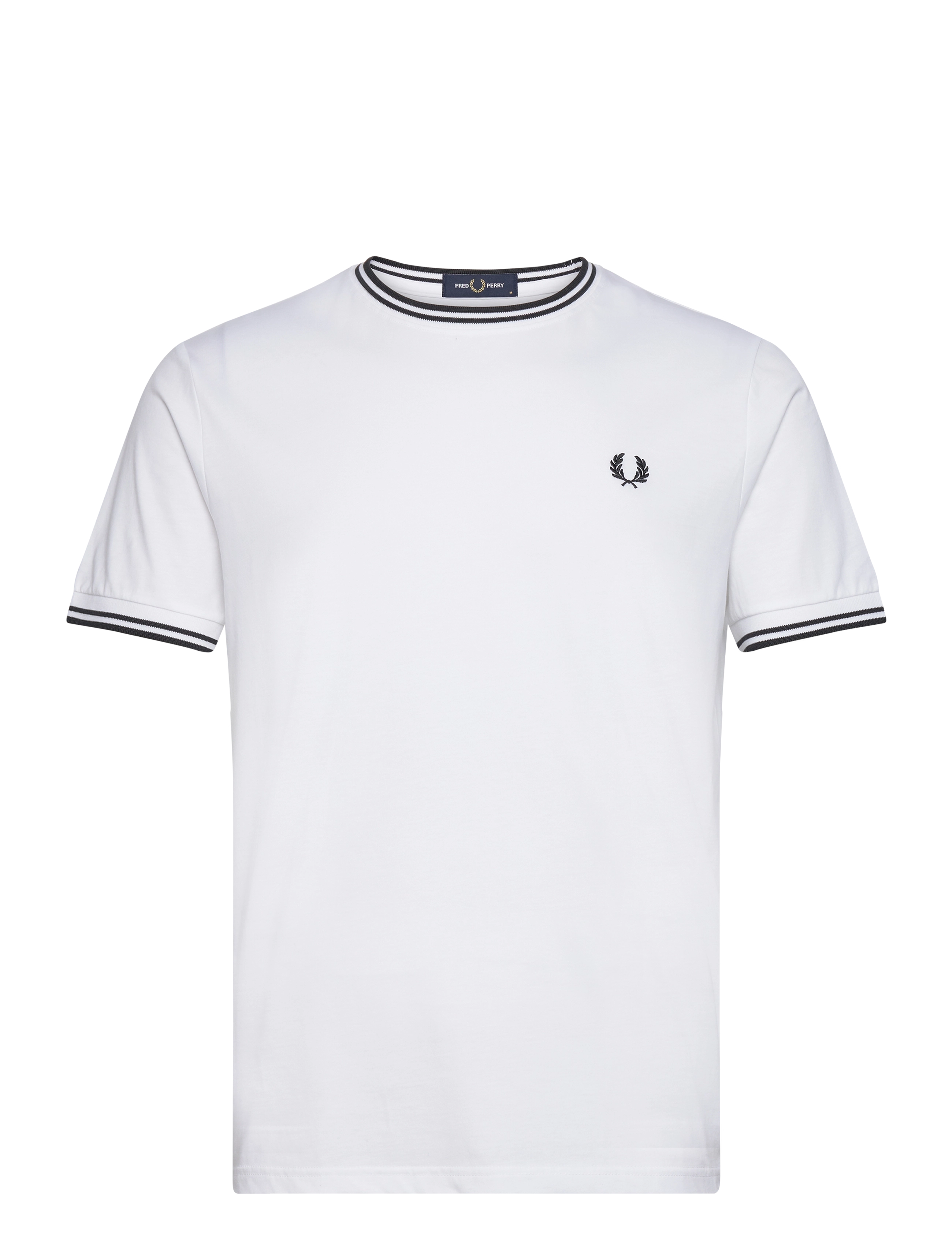 Fred Perry Twin Tipped T-Shirt, XL, T-shirts, Weiß - Short-sleeved, Männerswear