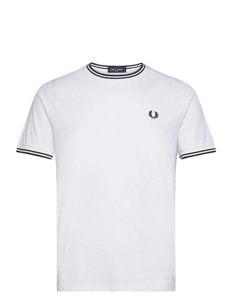 Fred Perry - TWIN TIPPED T-SHIRT - kurzärmelig - white - 0