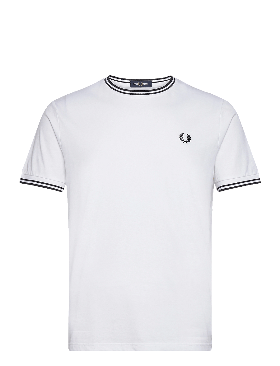 Fred Perry - TWIN TIPPED T-SHIRT - kortærmede t-shirts - white - 0
