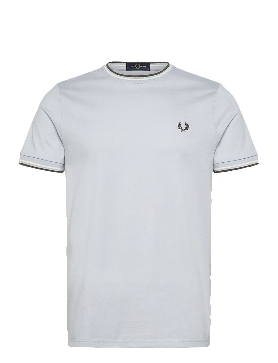 Fred Perry - TWIN TIPPED T-SHIRT - kurzärmelige t-shirts - dusky blue / ecru / laurel wre - 1