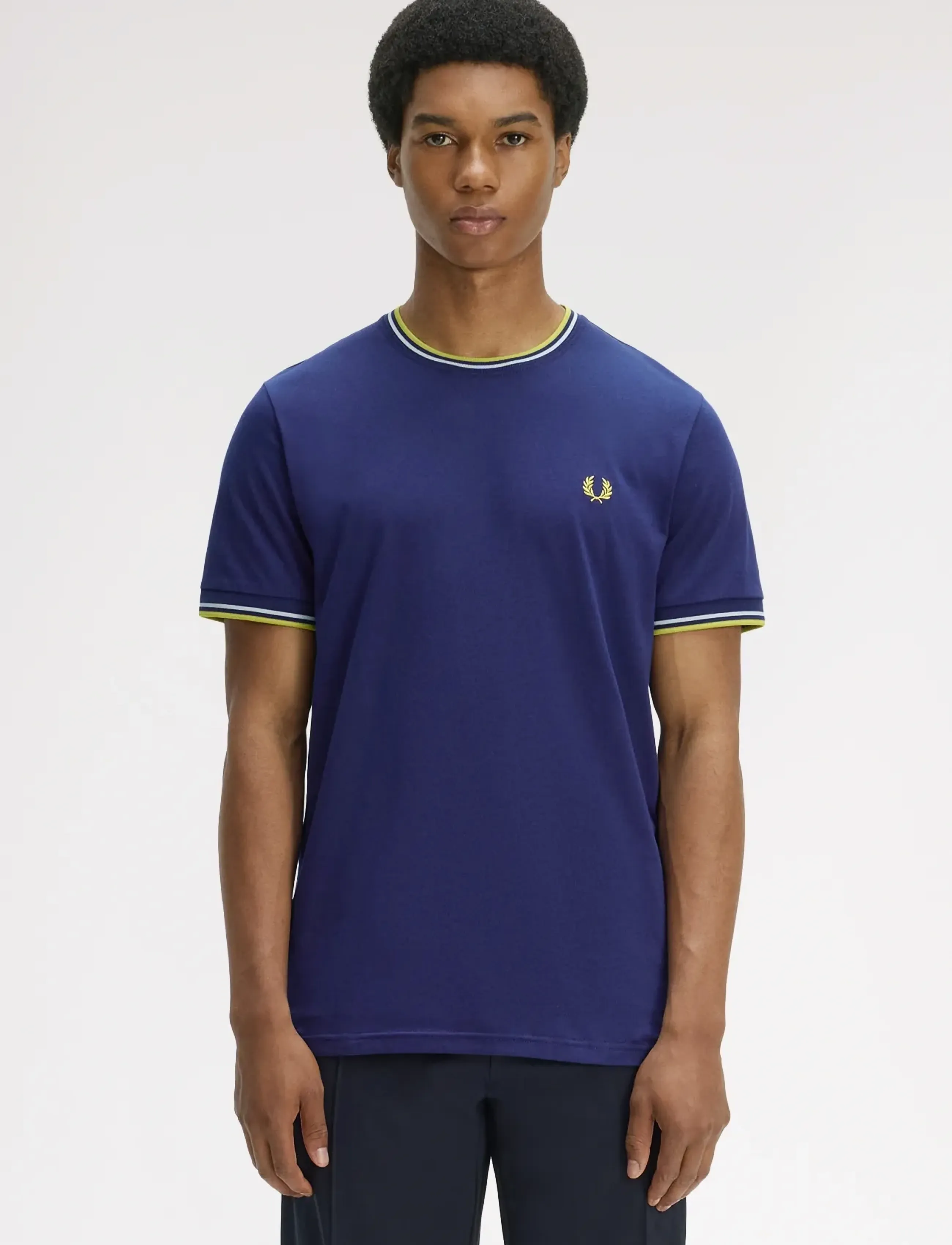 Fred Perry Twin Tipped T-Shirt, XXL, T-shirts, Marineblau - Short-sleeved, Männerswear