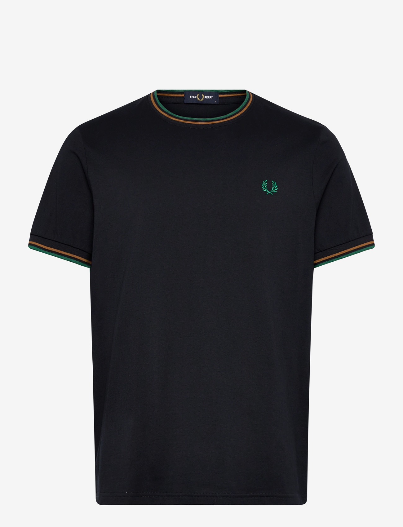 Fred Perry - TWIN TIPPED T-SHIRT - lühikeste varrukatega t-särgid - navy / dark caramel / sport gr - 0
