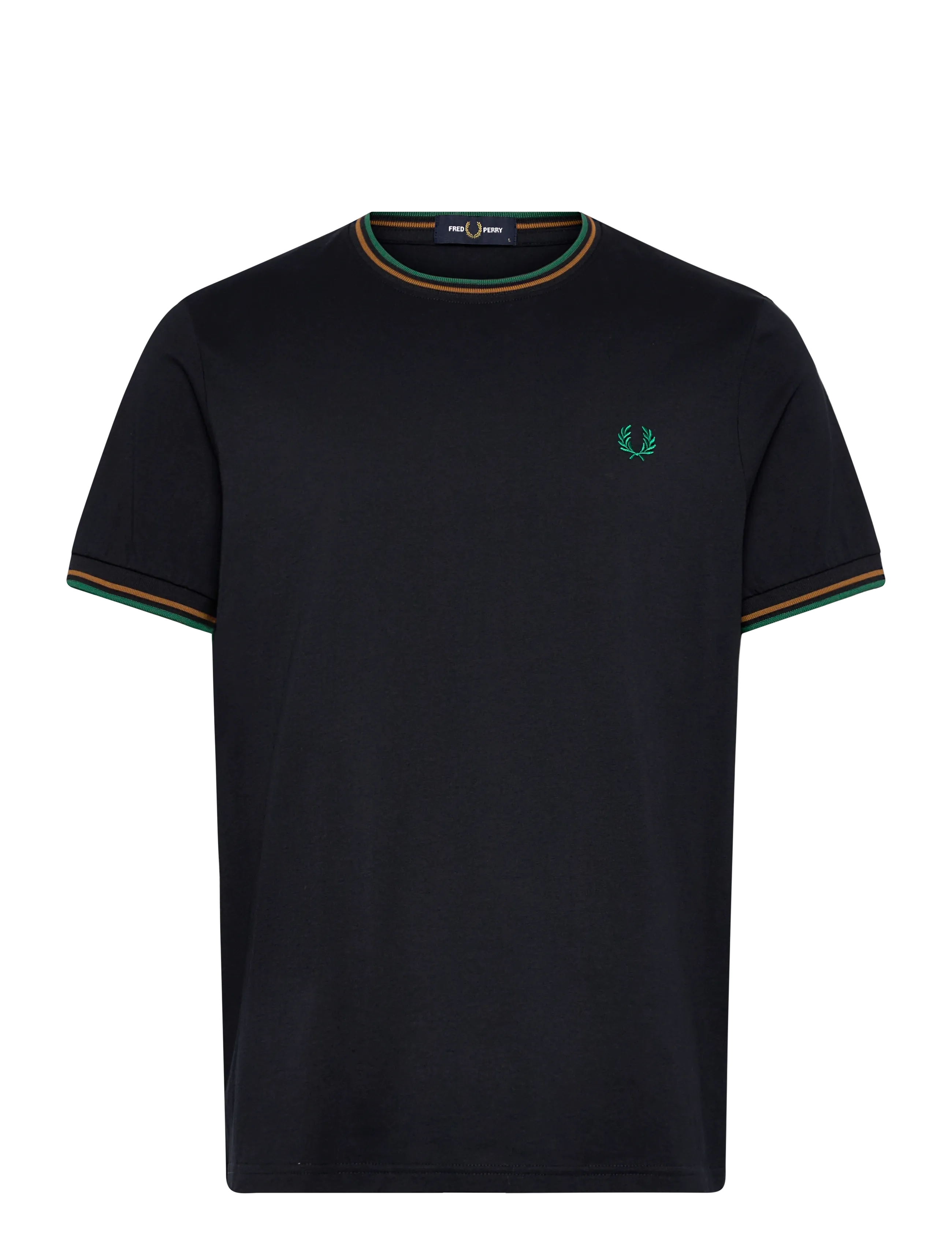Fred Perry TWIN TIPPED T-SHIRT - T-särgid - NAVY / DARK CARAMEL / SPORT GR / navy