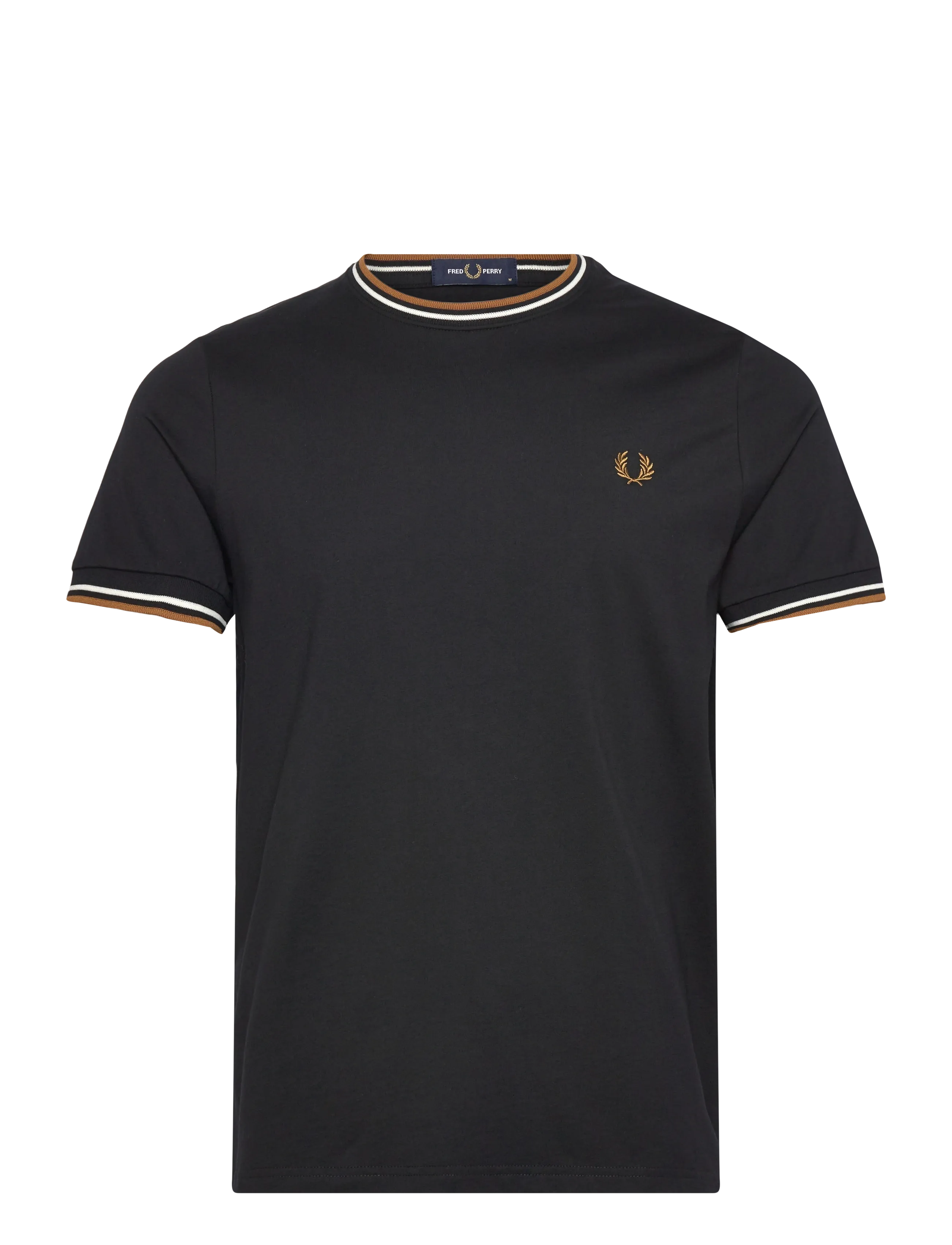 Fred Perry TWIN TIPPED T-SHIRT - Vaatteet - BLACK / black