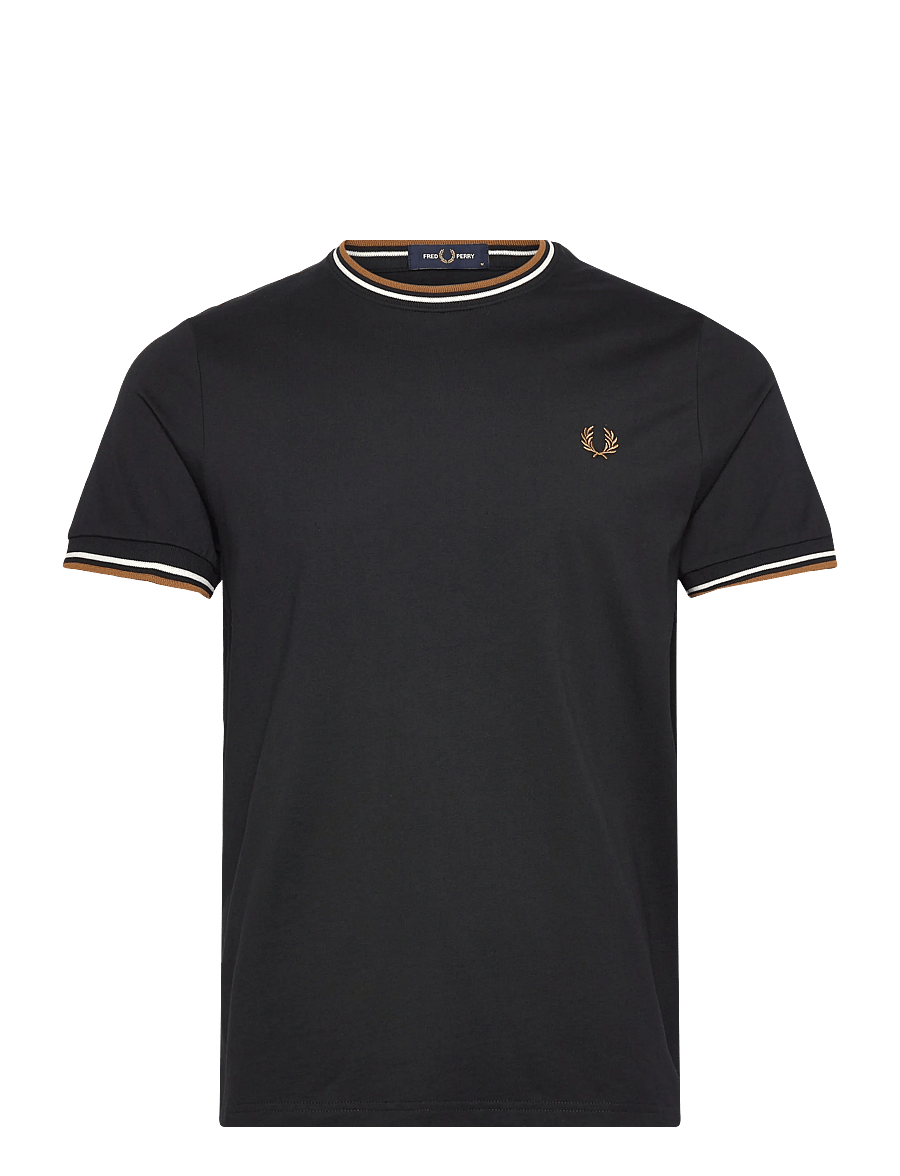 Fred Perry - TWIN TIPPED T-SHIRT - lühikeste varrukatega t-särgid - black - 1