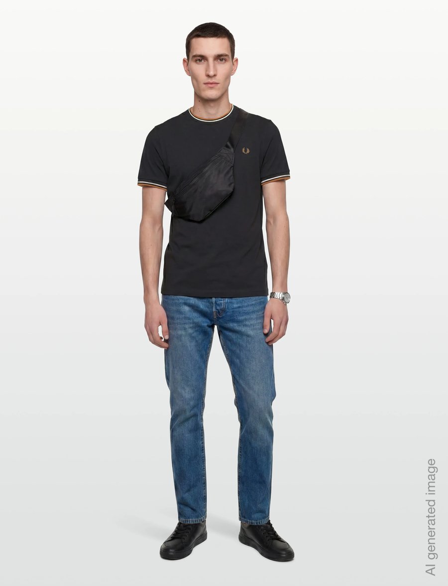 Fred Perry - TWIN TIPPED T-SHIRT - lühikeste varrukatega t-särgid - black - 0