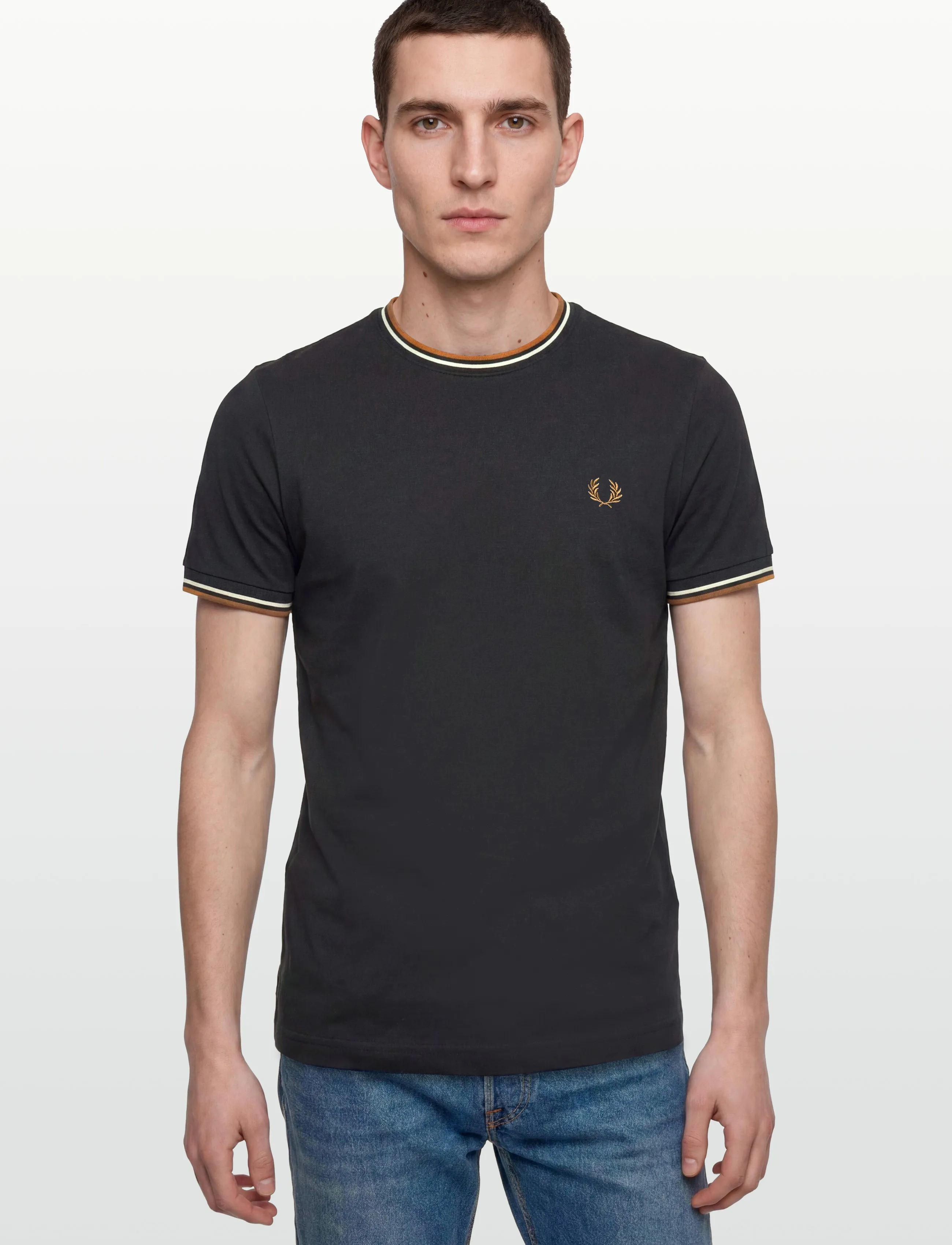 Fred Perry - TWIN TIPPED T-SHIRT - lühikeste varrukatega t-särgid - black - 3