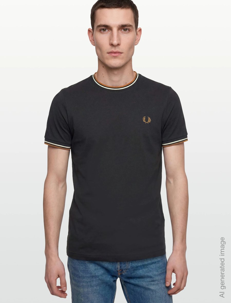 Fred Perry - TWIN TIPPED T-SHIRT - lühikeste varrukatega t-särgid - black - 3