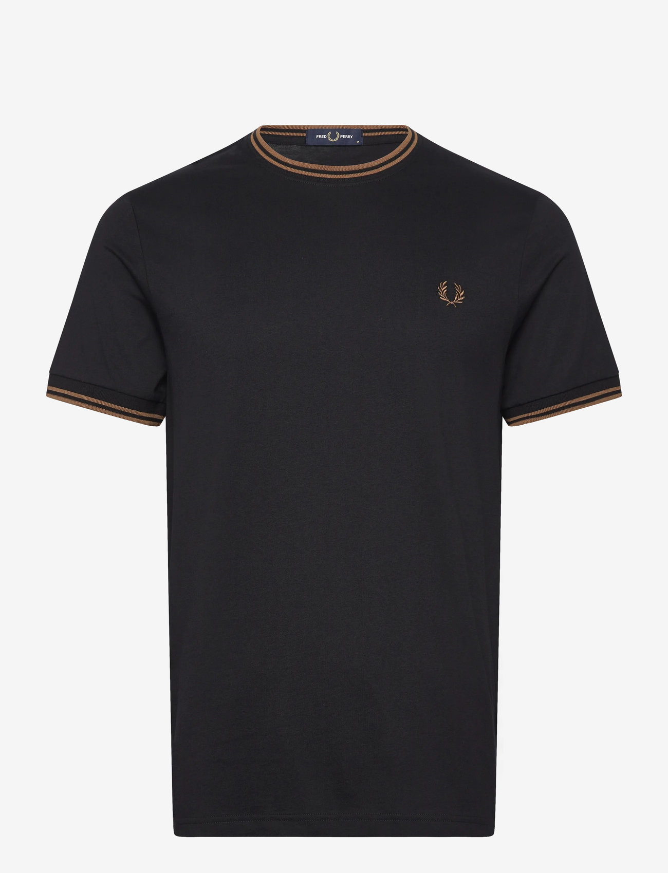 Fred Perry - TWIN TIPPED T-SHIRT - lühikeste varrukatega t-särgid - blk/shadedston - 0
