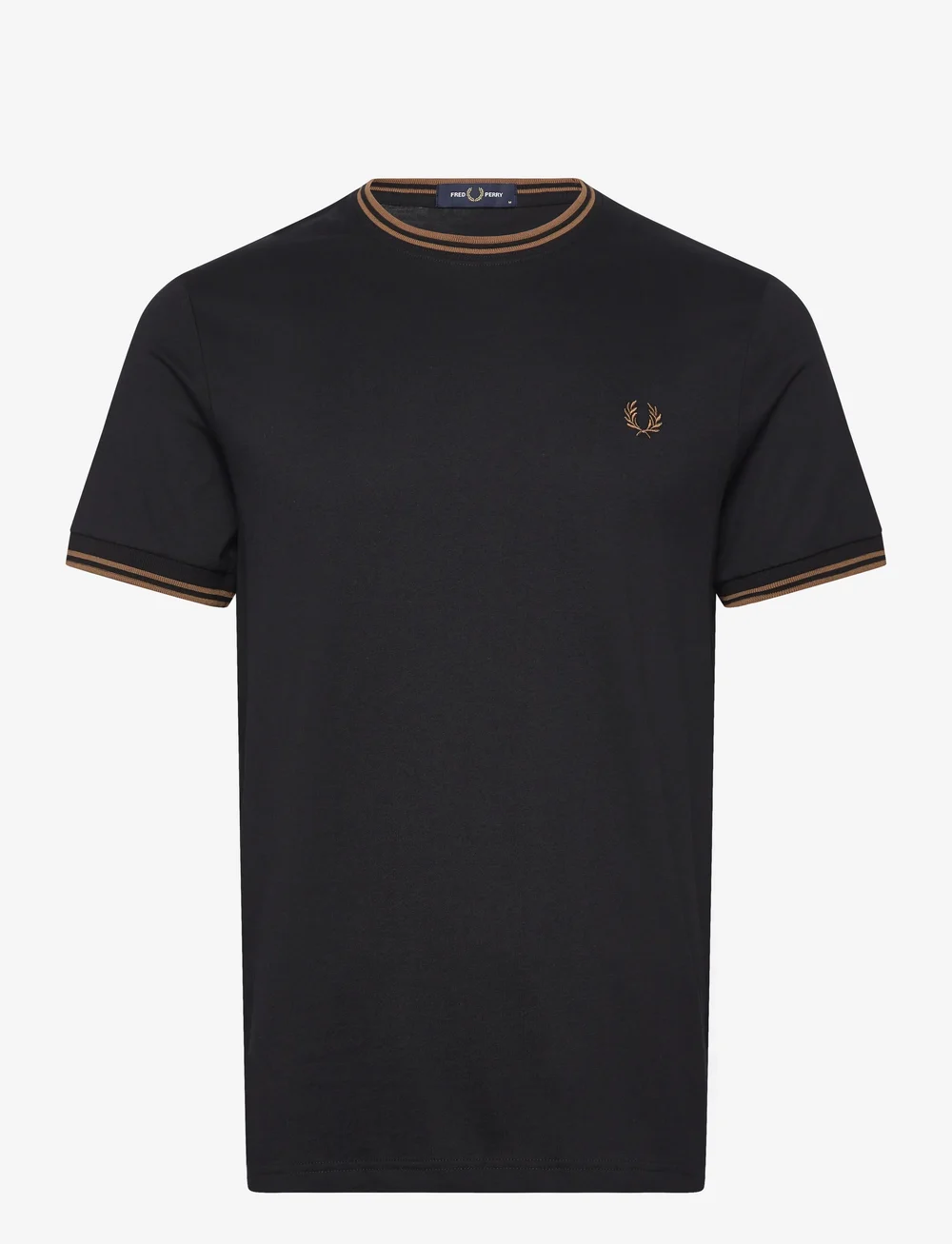 Fred Perry - TWIN TIPPED T-SHIRT - kortärmade t-shirts - blk/shadedston - 0