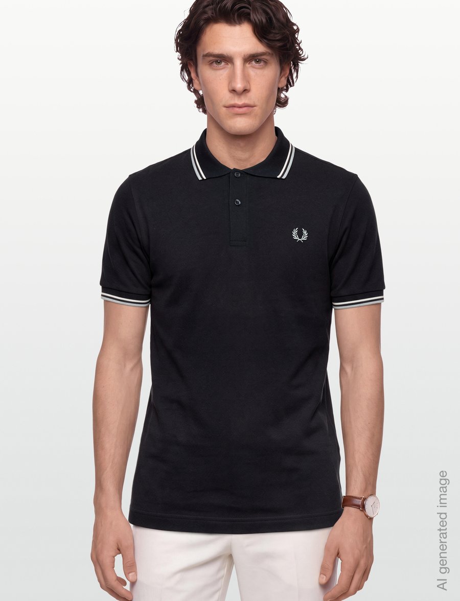 Fred Perry - TWIN TIPPED T-SHIRT - short-sleeved t-shirts - dkaf/ecru/seagrs - 3