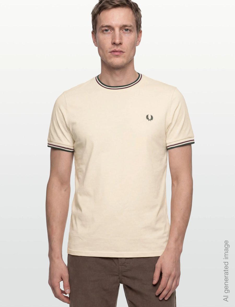 Fred Perry - TWIN TIPPED T-SHIRT - kurzärmelige t-shirts - ecr/oxbld/grsrts - 3