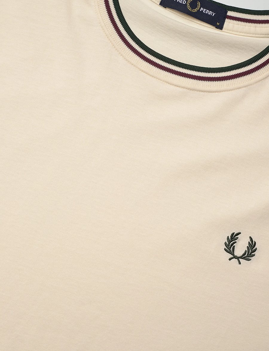 Fred Perry - TWIN TIPPED T-SHIRT - kurzärmelige t-shirts - ecr/oxbld/grsrts - 5
