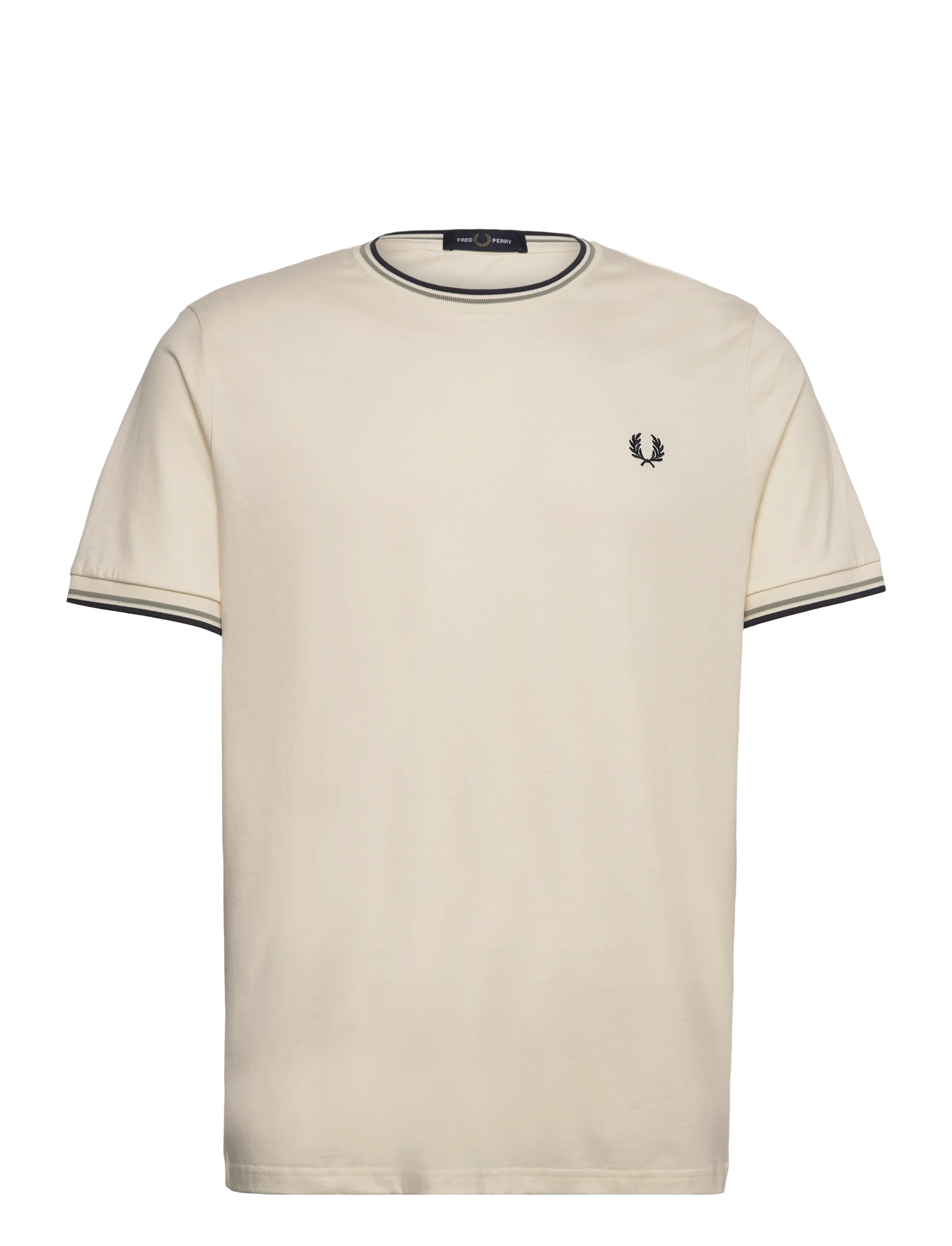 Fred Perry TWIN TIPPED T-SHIRT - T-shirts - ECR/SEAGRS/DKAIR / cream