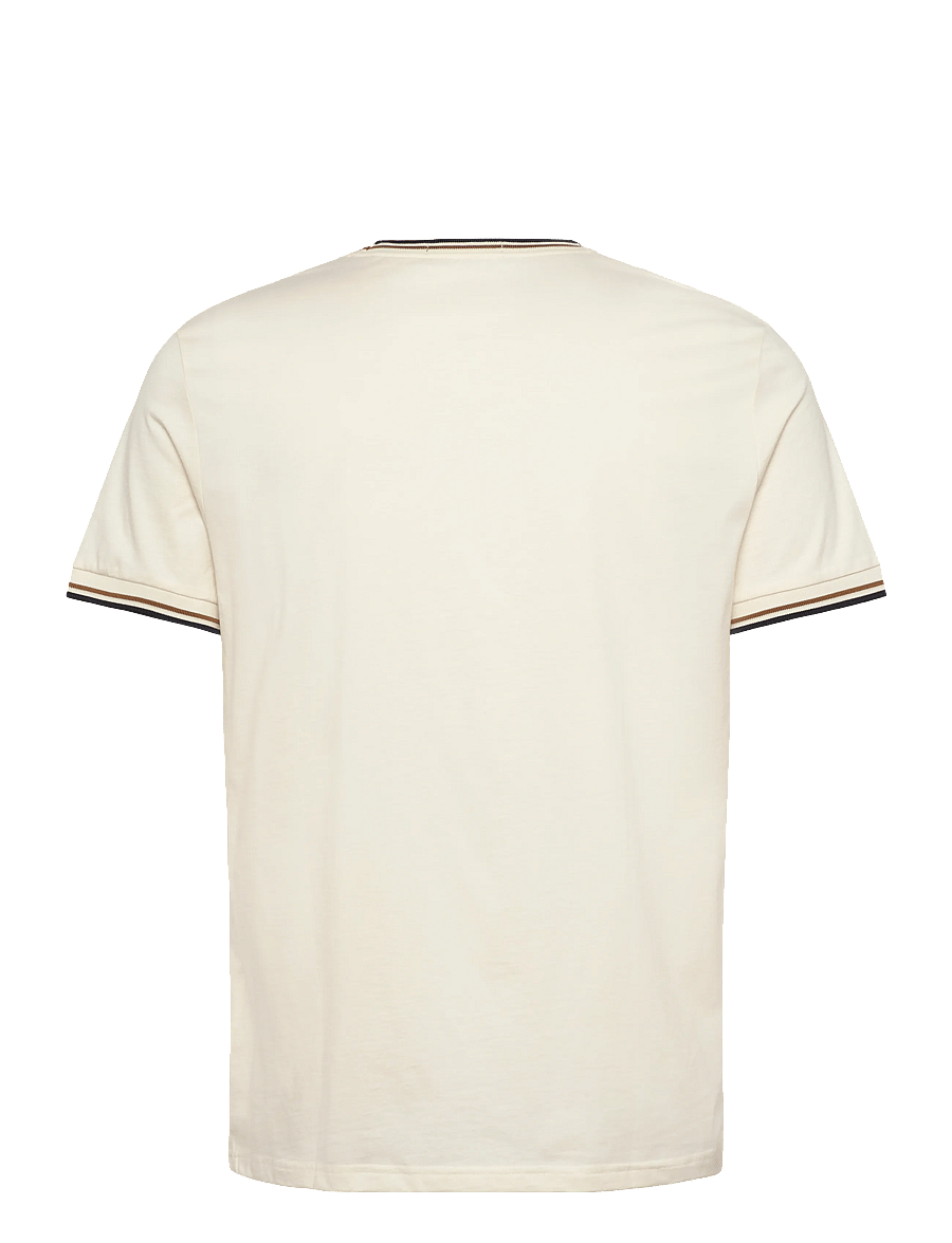 Fred Perry - TWIN TIPPED T-SHIRT - lühikeste varrukatega t-särgid - ecru / dark carmel / black - 2