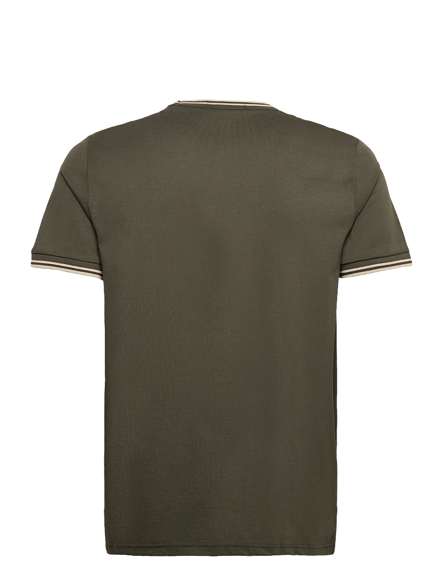 Fred Perry - TWIN TIPPED T-SHIRT - lühikeste varrukatega t-särgid - fieldgreen/oatme - 2