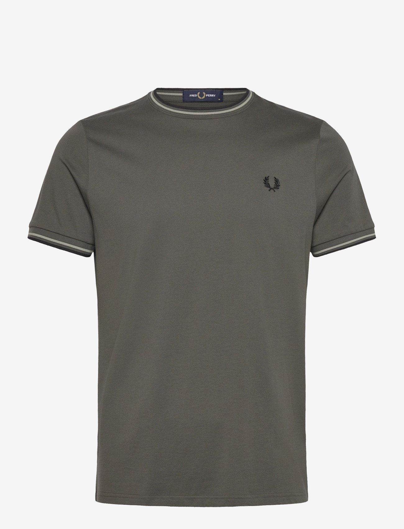 Fred Perry - TWIN TIPPED T-SHIRT - kurzärmelig - fldgr/seagrs/blk - 1