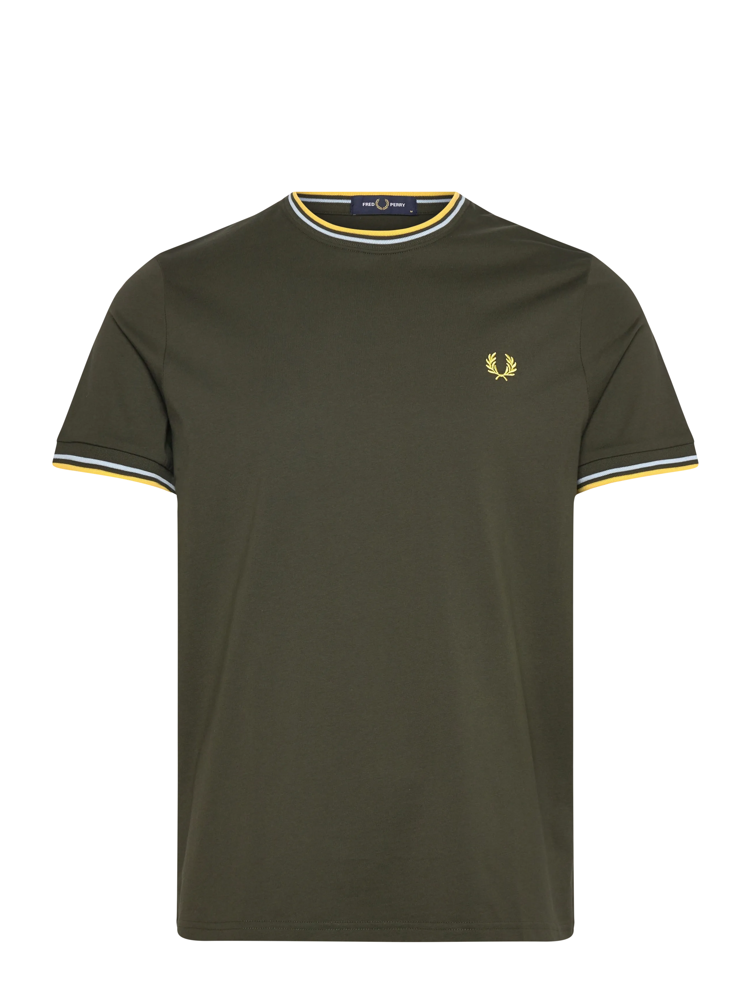 Fred Perry TWIN TIPPED T-SHIRT - Vaatteet - HNTNGR/LGIC/LMNB / khaki/green