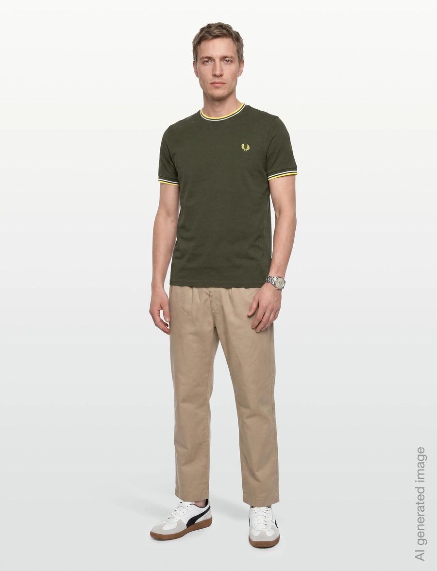 Fred Perry - TWIN TIPPED T-SHIRT - kurzärmelige t-shirts - hntngr/lgic/lmnb - 0