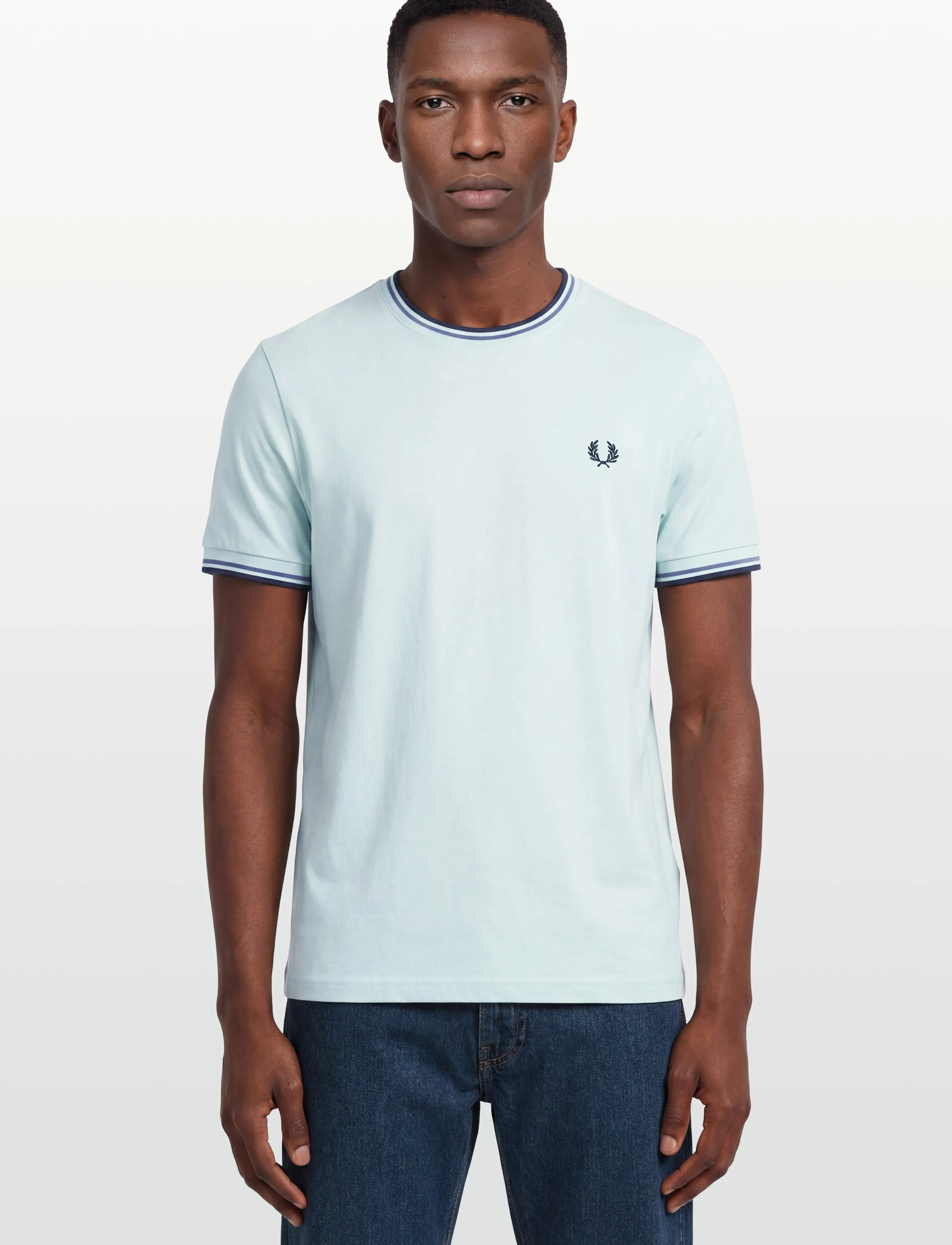 Fred Perry - TWIN TIPPED T-SHIRT - short-sleeved t-shirts - lgtic/acebl/navy - 3
