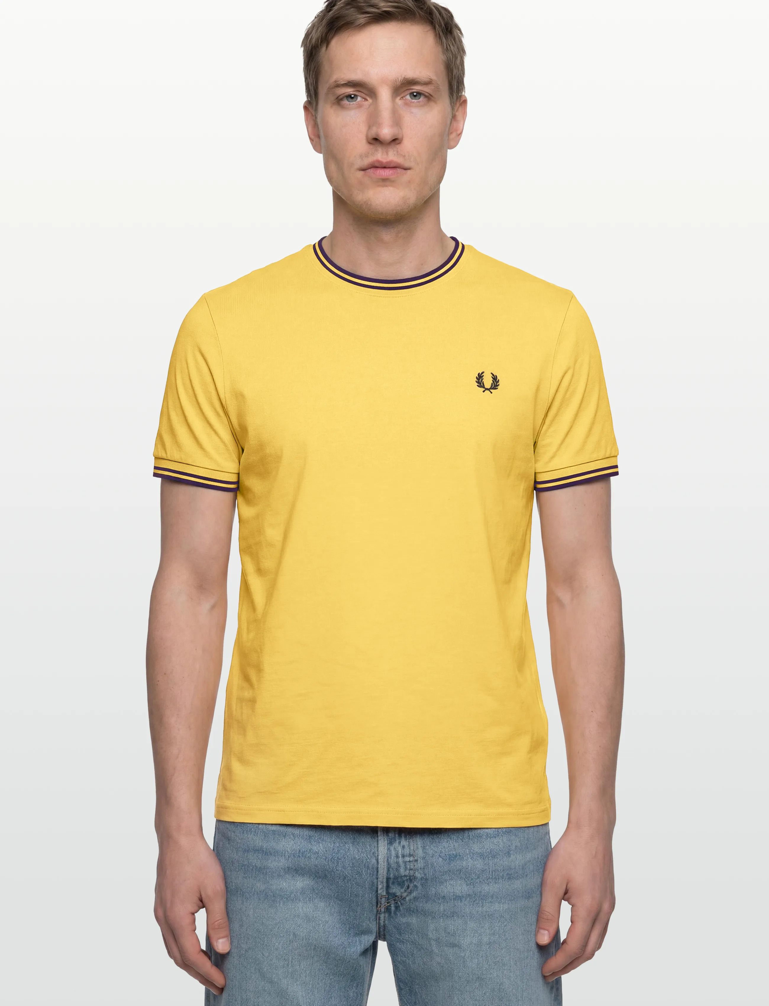 Fred Perry - TWIN TIPPED T-SHIRT - short-sleeved t-shirts - lmnbrly/tnsblue - 3