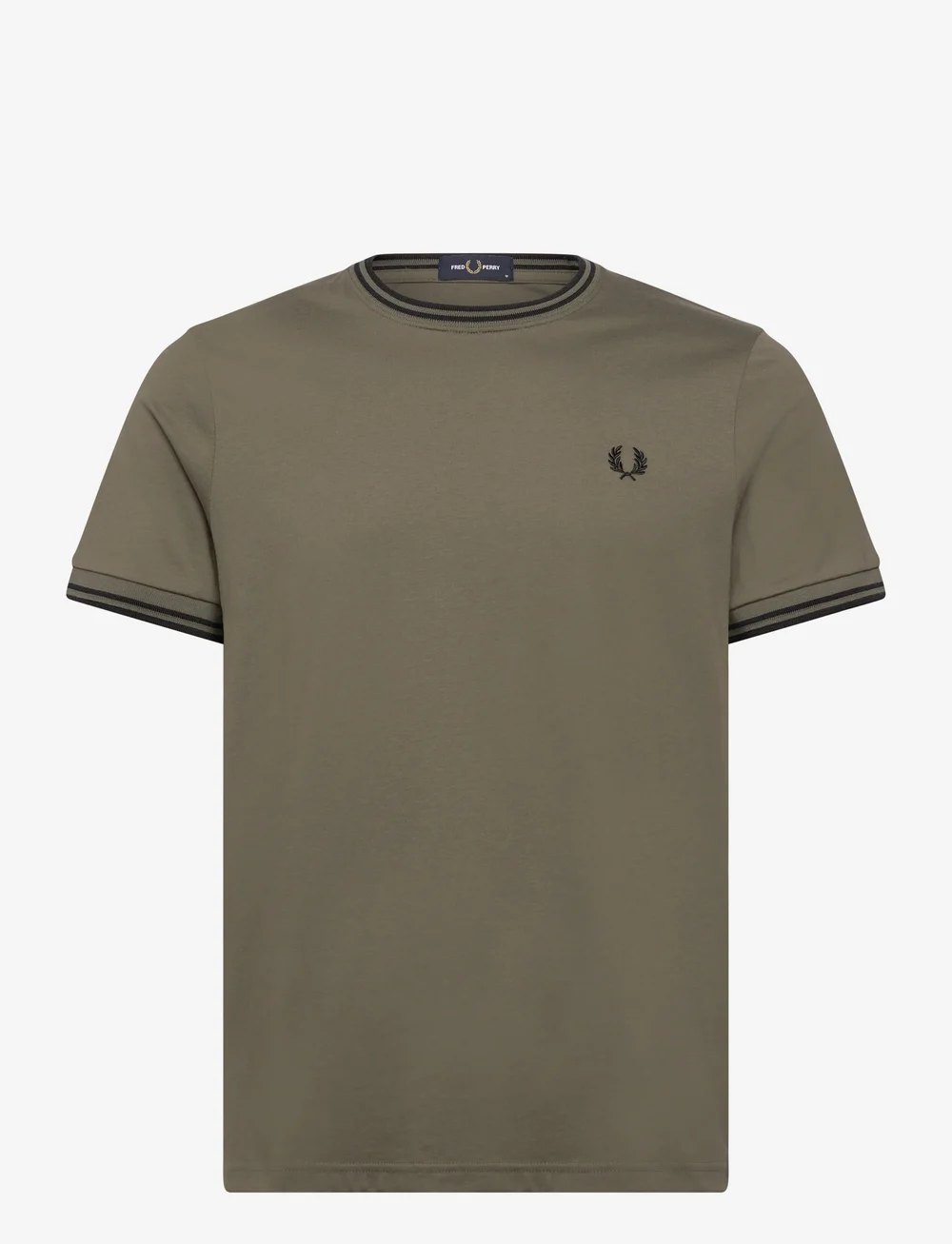 Fred Perry - TWIN TIPPED T-SHIRT - t-shirts - lrlwrthgreen/blk - 0