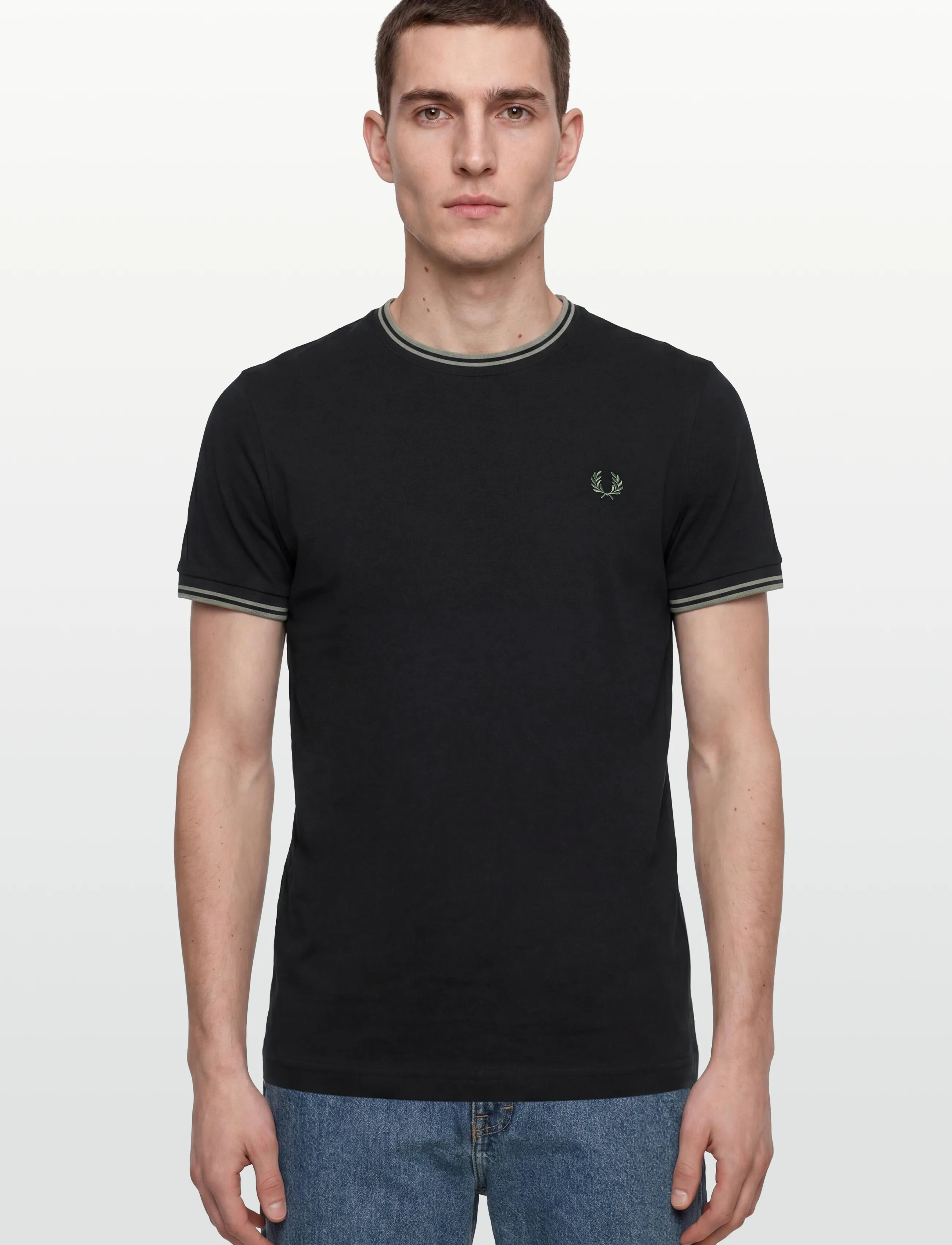 Fred Perry - TWIN TIPPED T-SHIRT - stutterma bolir - navy/seagrass - 3