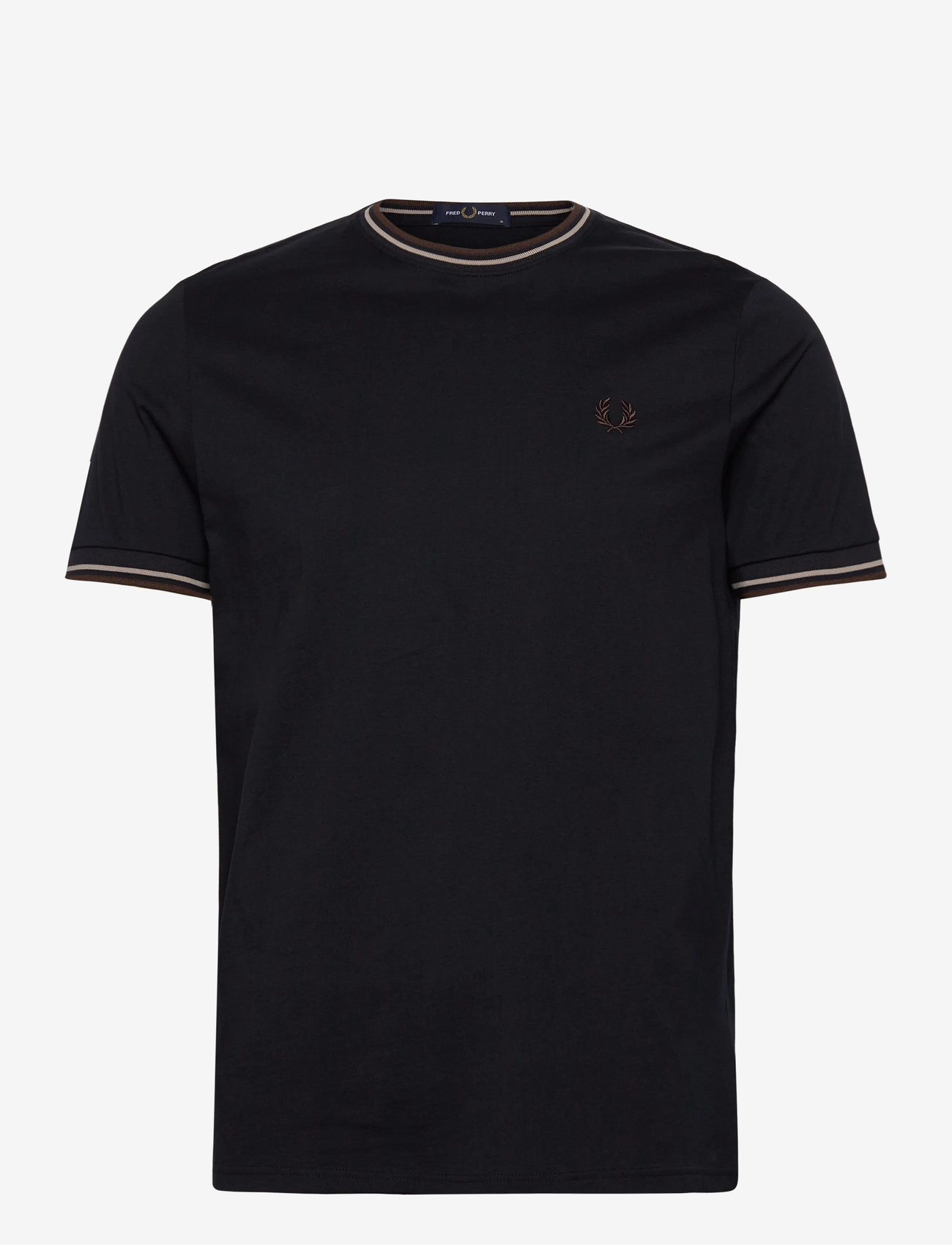 Fred Perry - TWIN TIPPED T-SHIRT - kortærmede t-shirts - navy/woat/bntob - 0