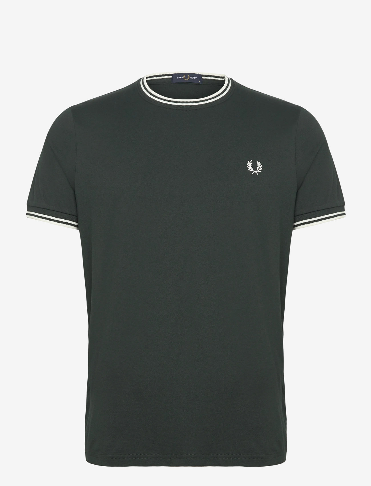 Fred Perry - TWIN TIPPED T-SHIRT - krótki rękaw - nightgreen/snwht - 0