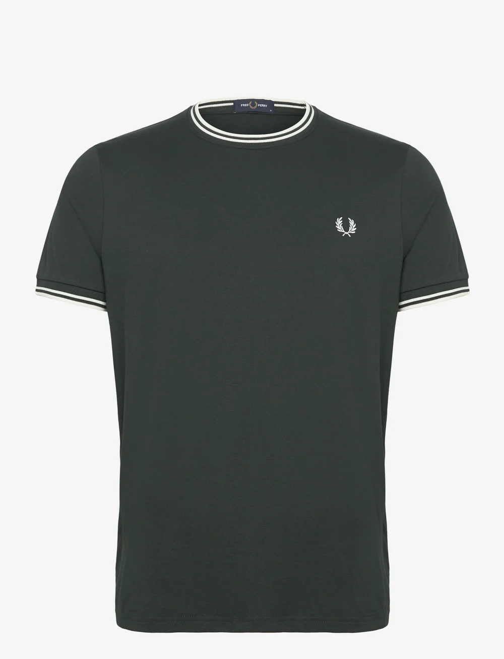 Fred Perry - TWIN TIPPED T-SHIRT - t-shirts - nightgreen/snwht - 0