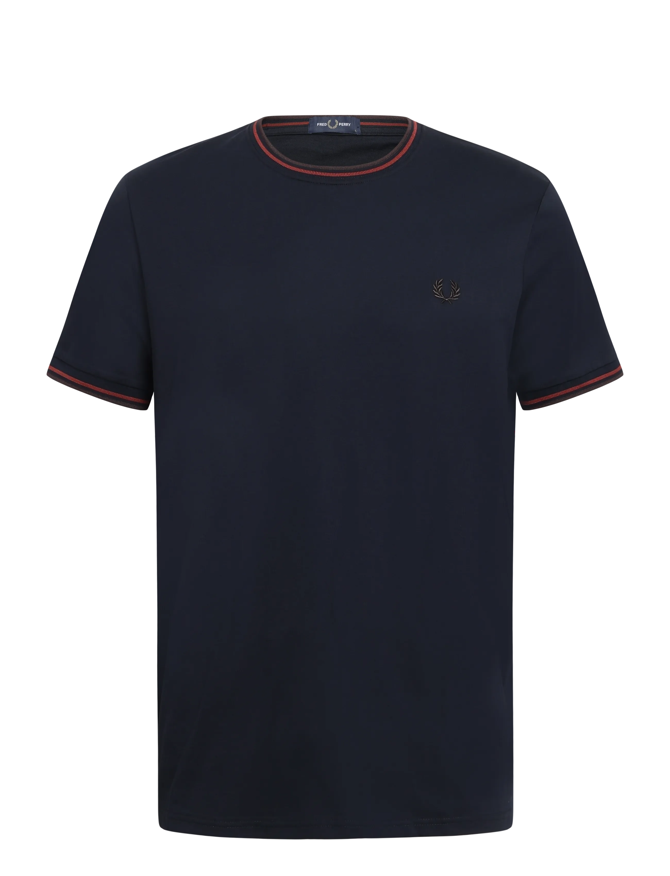 Fred Perry TWIN TIPPED T-SHIRT - Fred Perry - NVY/BRNDY/RCHBRN / navy