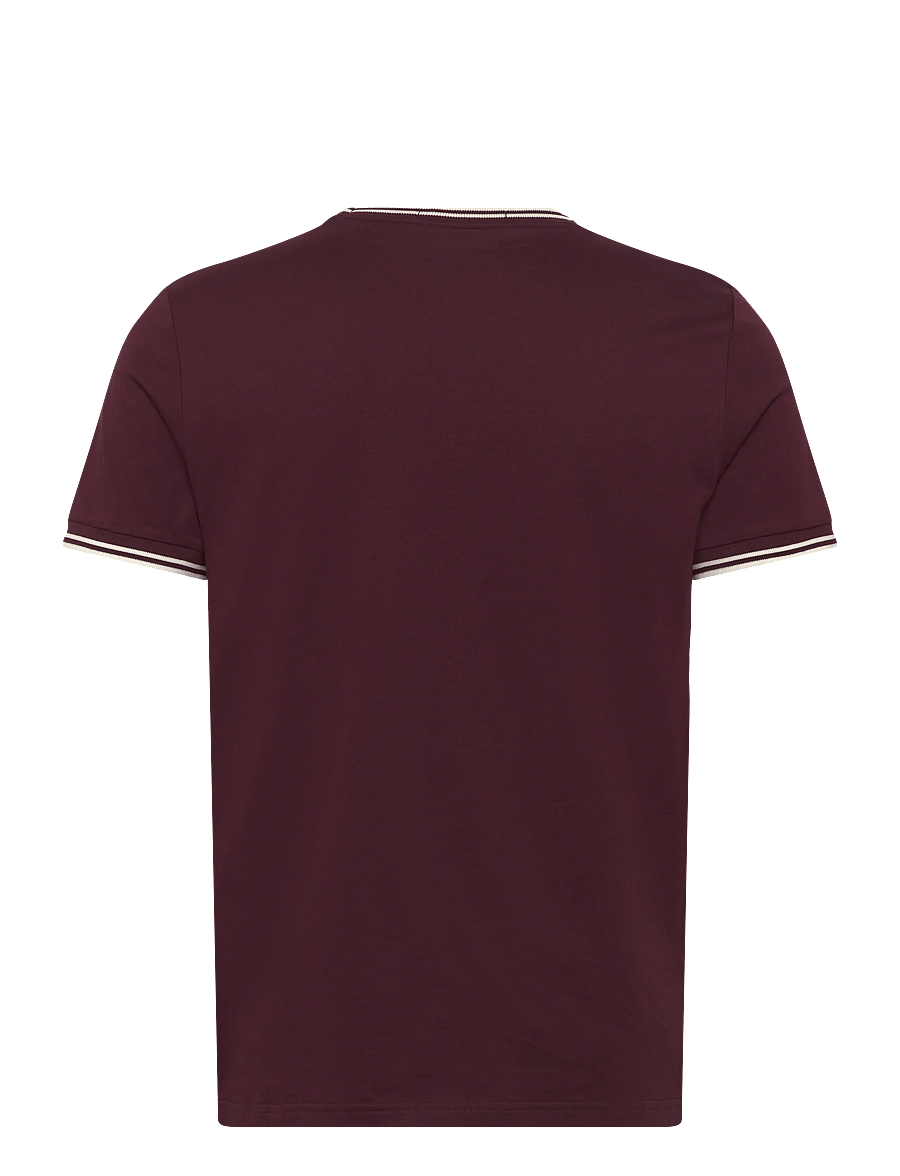 Fred Perry - TWIN TIPPED T-SHIRT - lühikeste varrukatega t-särgid - oxblood/ecru - 2