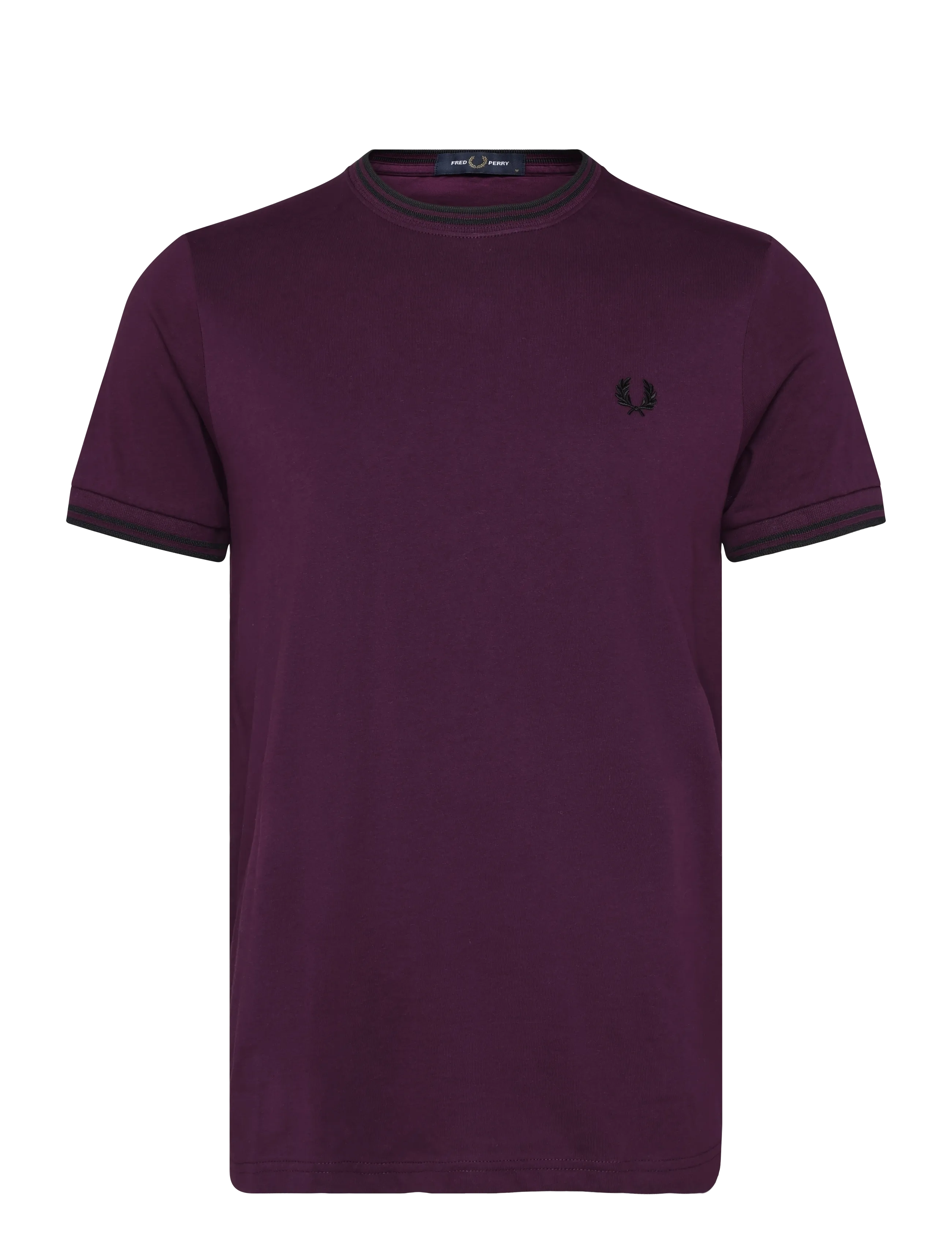 Fred Perry TWIN TIPPED T-SHIRT - Fred Perry - PLUM/BLACK / purple