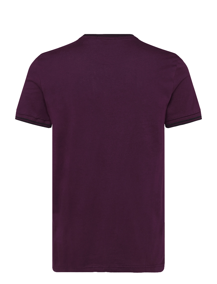 Fred Perry - TWIN TIPPED T-SHIRT - short-sleeved t-shirts - plum/black - 1
