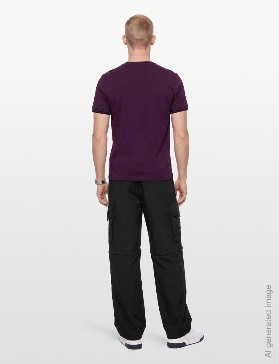 Fred Perry - TWIN TIPPED T-SHIRT - kortärmade t-shirts - plum/black - 4