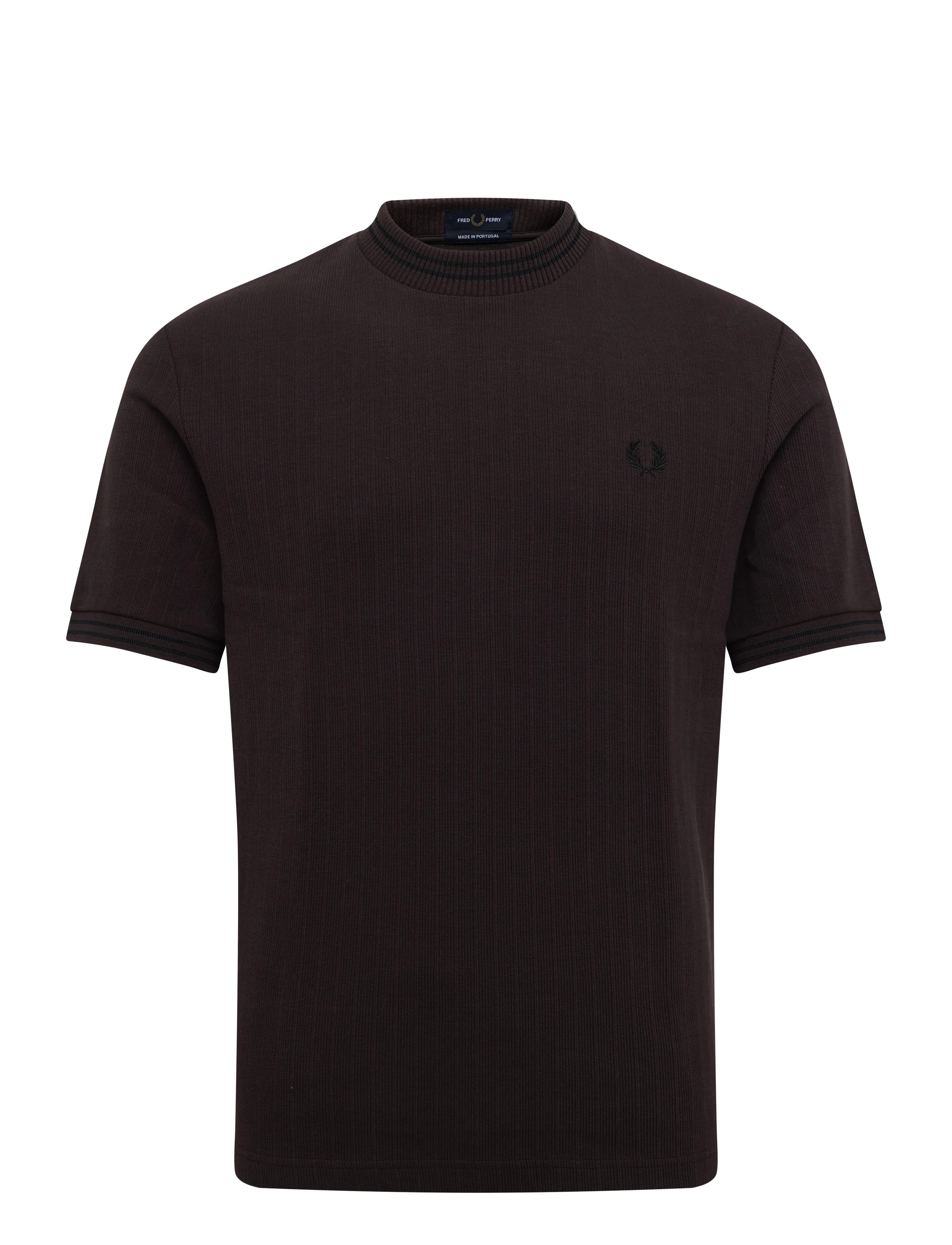 Fred Perry TWIN TIPPED T-SHIRT - Fred Perry - RICH BROWN/BLACK / brown