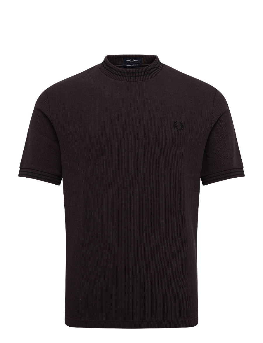 Fred Perry - TWIN TIPPED T-SHIRT - short-sleeved t-shirts - rich brown/black - 0