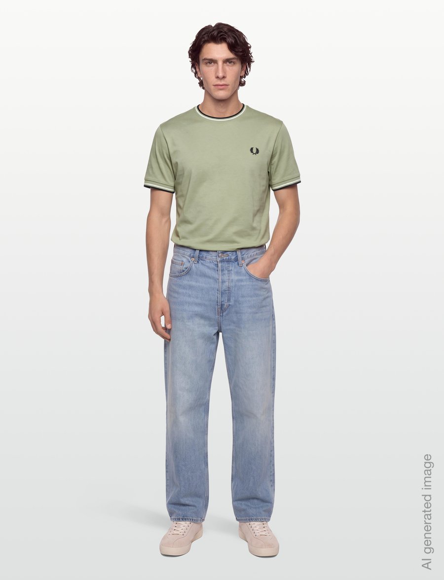 Fred Perry - TWIN TIPPED T-SHIRT - kurzärmelige t-shirts - seagrs/ecr/dkair - 0