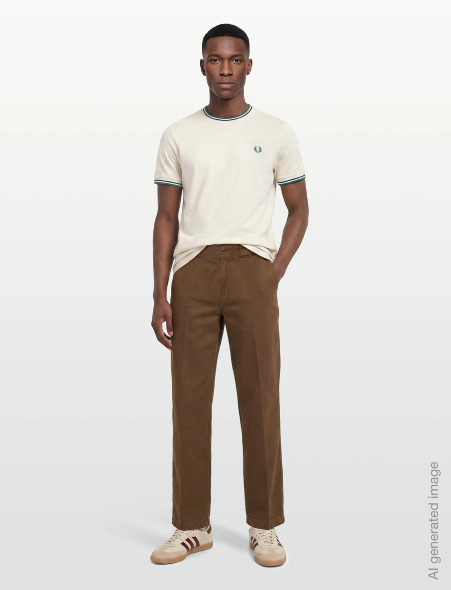 Fred Perry - TWIN TIPPED T-SHIRT - kurzärmelige t-shirts - snwh/depmn/sohec - 0