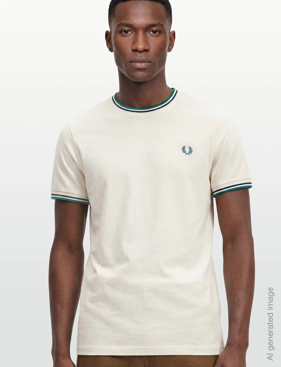 Fred Perry - TWIN TIPPED T-SHIRT - kurzärmelige t-shirts - snwh/depmn/sohec - 3