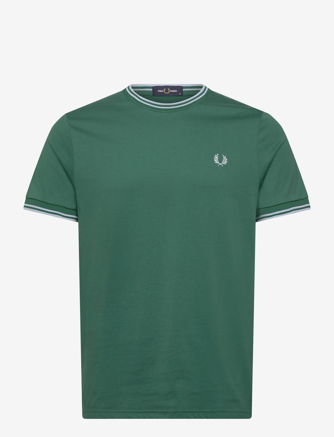 Fred Perry - TWIN TIPPED T-SHIRT - short-sleeved t-shirts - sprtgrn/trackblu - 0
