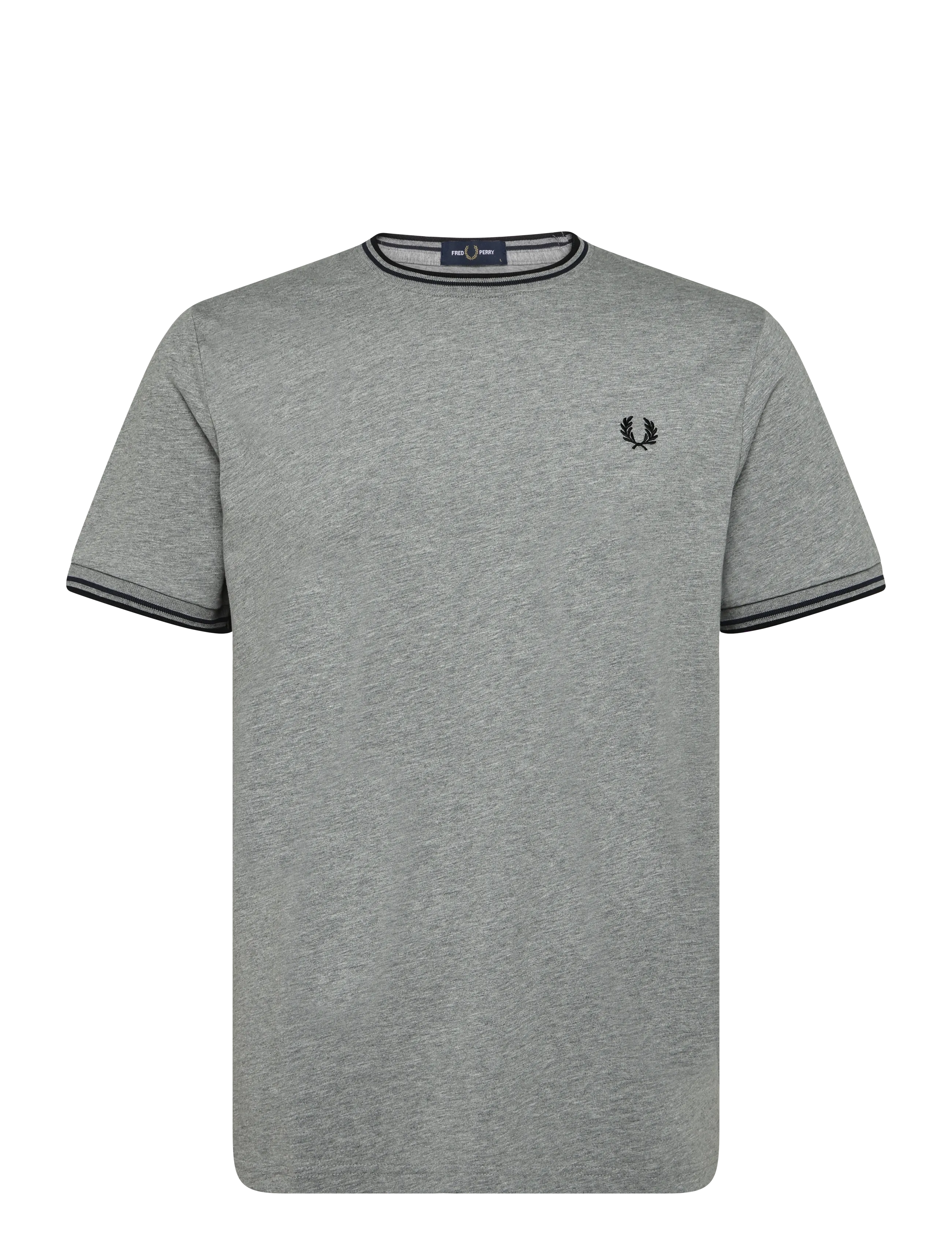 Fred Perry TWIN TIPPED T-SHIRT - Fred Perry - STLMRL/DRKAF/BLK / grey
