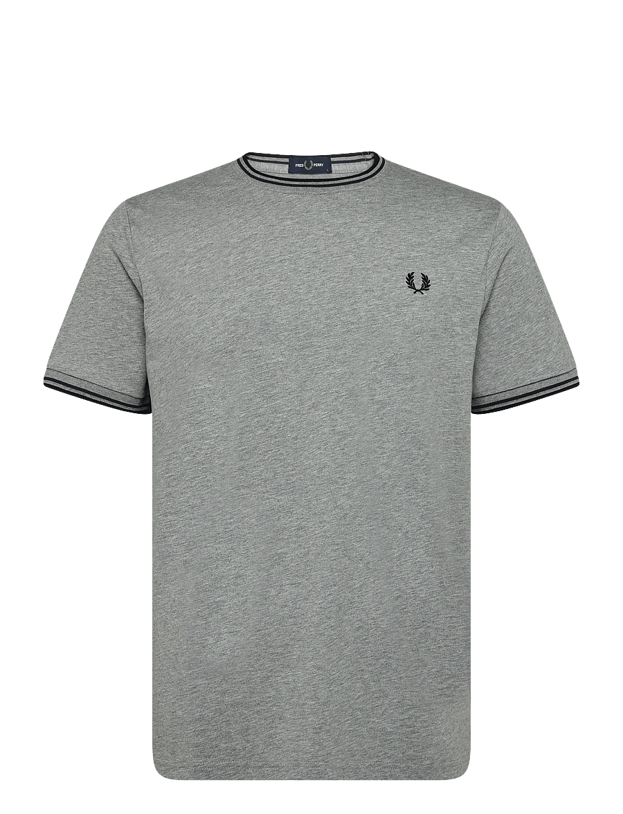 Fred Perry - TWIN TIPPED T-SHIRT - short-sleeved t-shirts - stlmrl/drkaf/blk - 0
