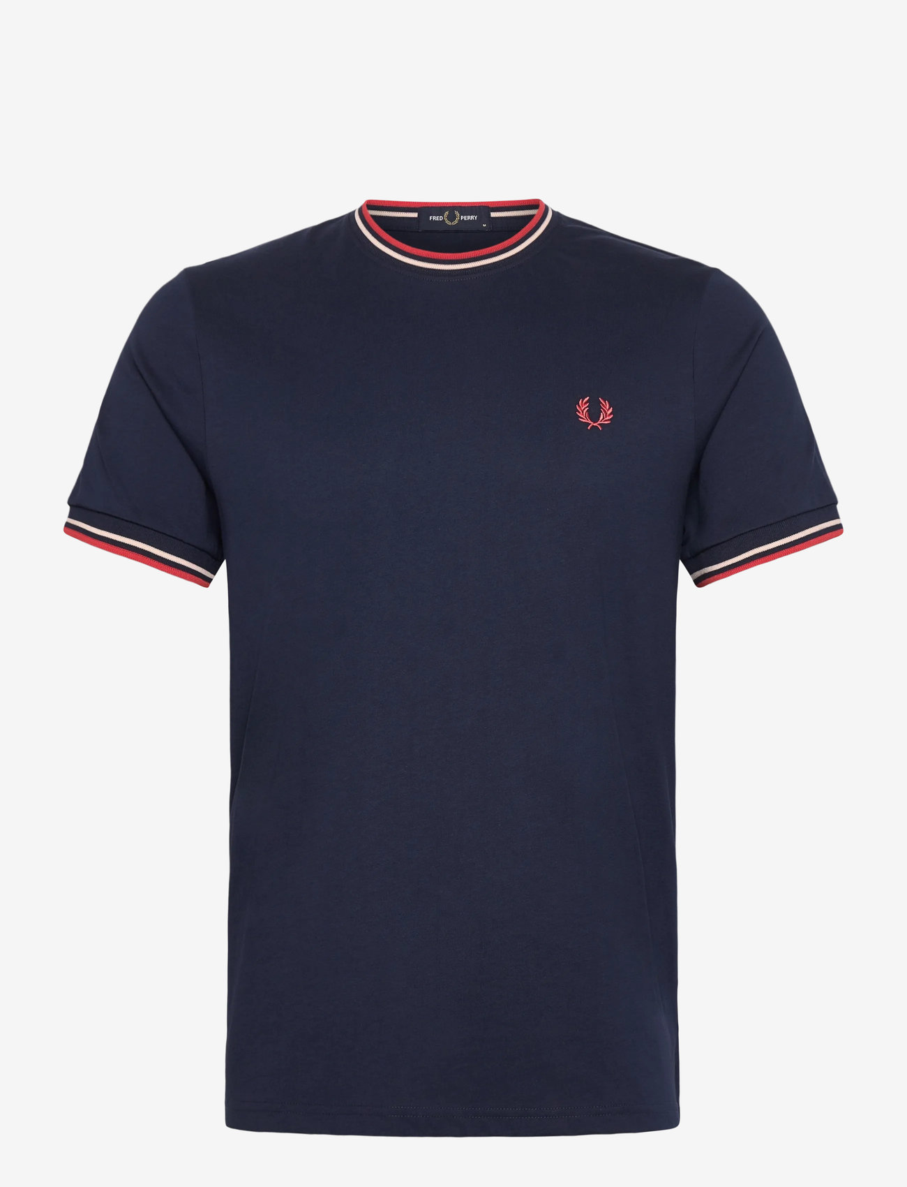 Fred Perry - TWIN TIPPED T-SHIRT - kortärmade t-shirts - tnsblu/slkp/flam - 0