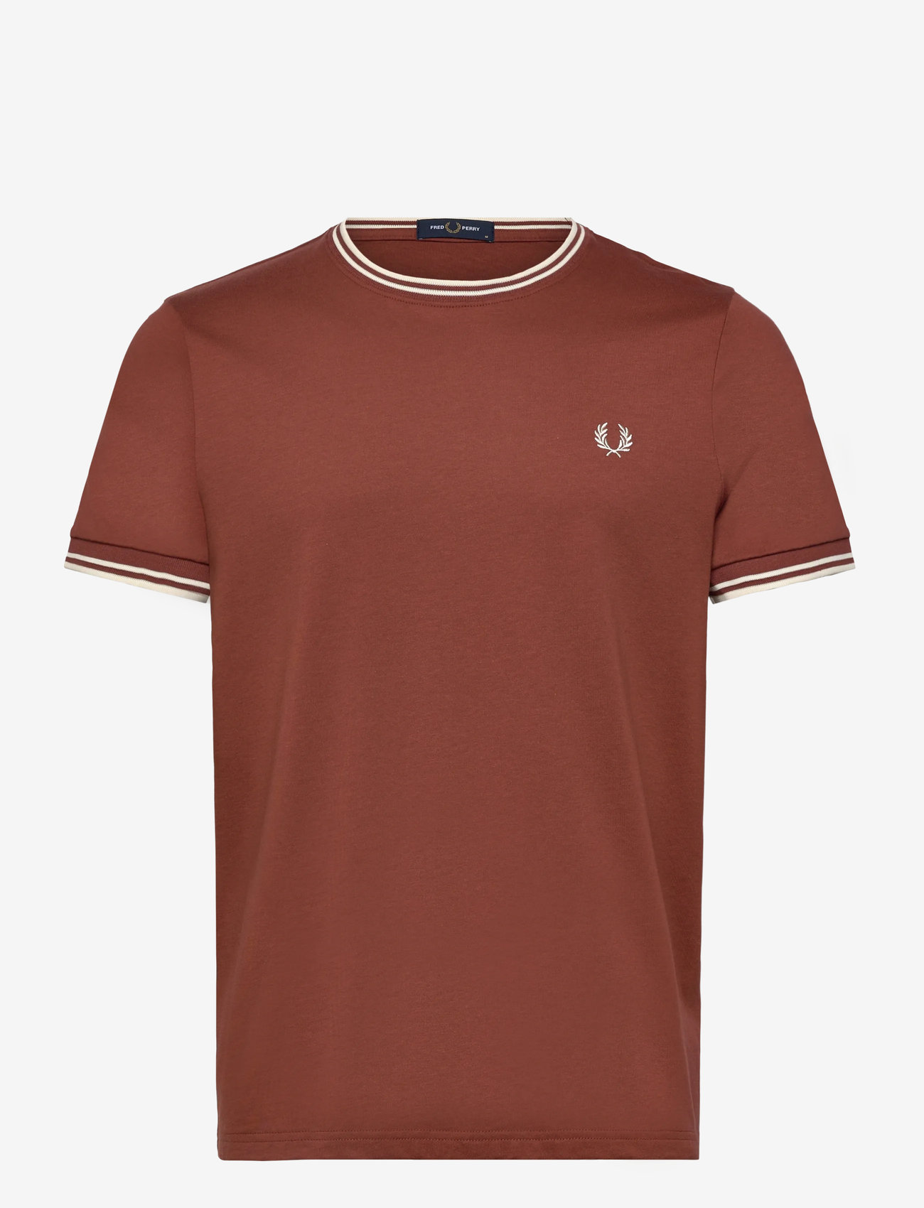 Fred Perry - TWIN TIPPED T-SHIRT - kurzärmelig - whiskybrown/ecru - 0