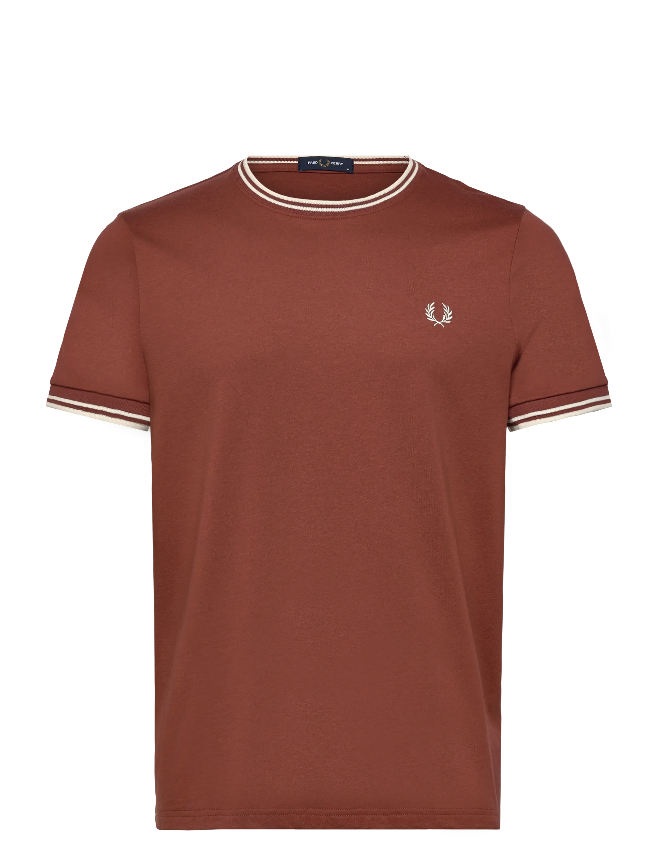 TWIN TIPPED T-SHIRT - WHISKYBROWN/ECRU